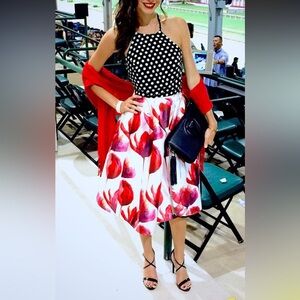 Tulip print midi skirt